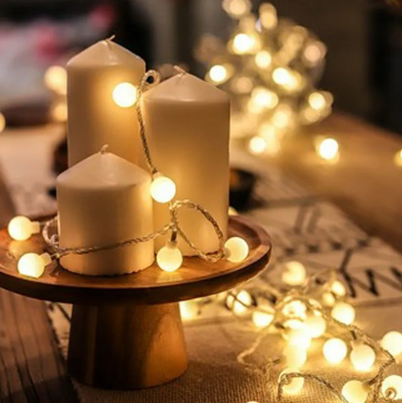 

LED Ball Garland String Light Christmas Holidays lighting Fairy Lights Outdoor Battery Party Wedding Xmas Decoration night lamp