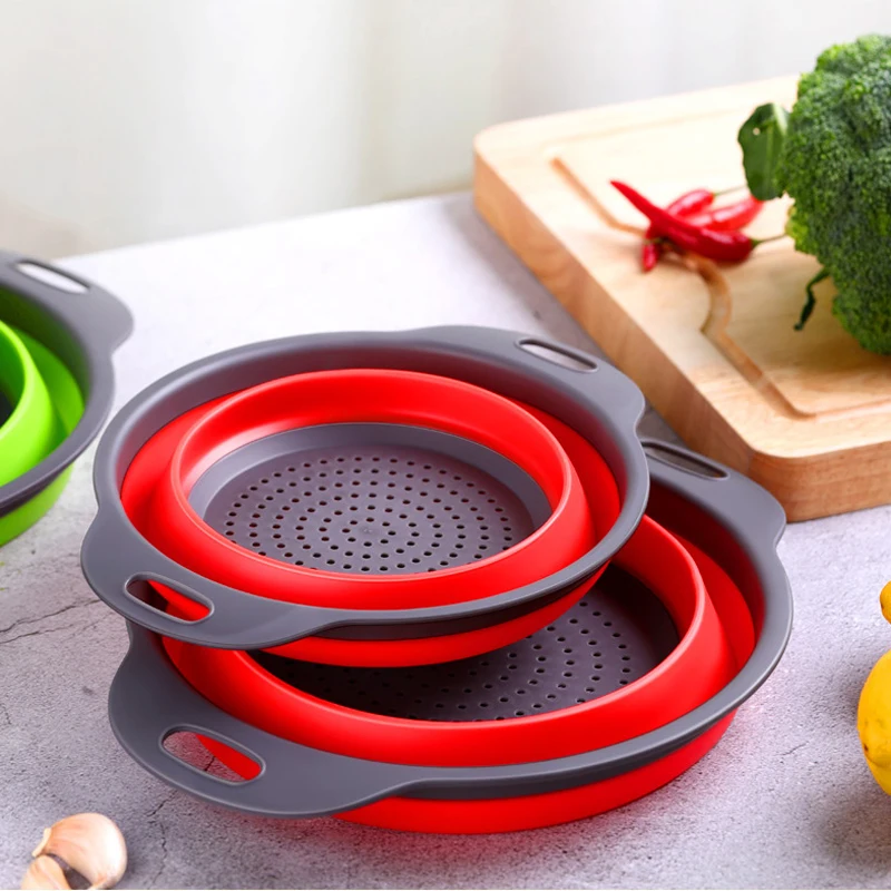 

Kitchen Accessories Tools Foldable Fruit Vegetable Washing Basket Strainer Portable Colander Collapsible Drainer Kitchen Gadgets