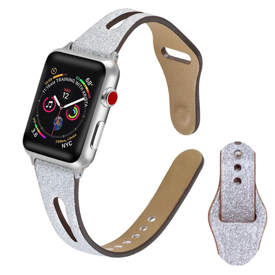 Кожаный ремешок APPLE для Apple watch серии 4 3 2 1 42 мм 38 мм женский ремешок для iwatch 4 3 44 мм 40 мм браслет на запястье