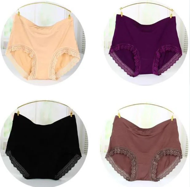 9 193 roupas femininas модальные трусики с высокой талией женское сексуальное кружевное нижнее белье женские трусы размера плюс 4 шт./лот - Цвет: 9