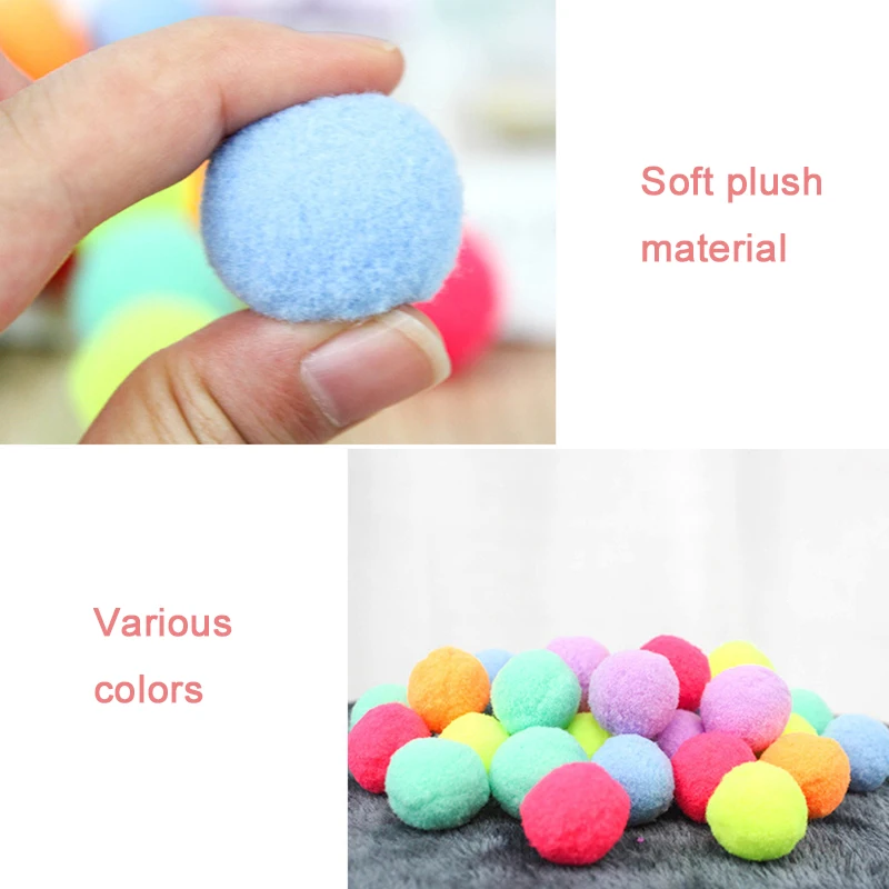 strong dog toys 10/20/30 Pcs Cat Toys Chew Ball Colorful Stretch Plush Entertainment Funny Cat Toy Tool Pom Pet Puppy Pet Interactive Products cat teething toys