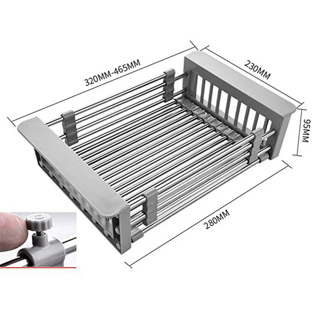 Нержавеющая сталь сушилка для посуды телескопическая пластиковая корзина для раковины товары для дома, кухни MYDING