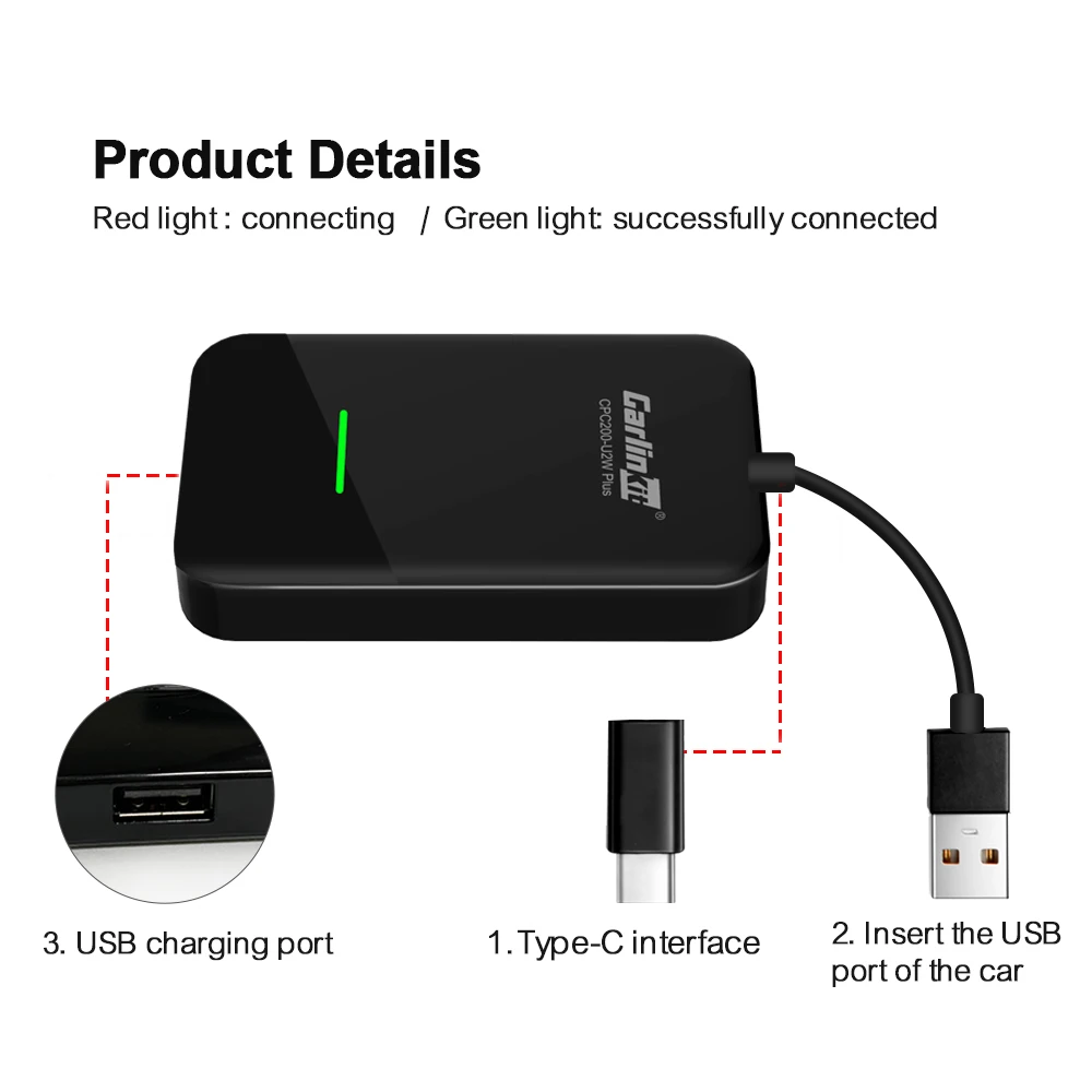 Carlinkit 2.0 Auto CarPlay Wireless Activator for Mercedes-Benz EQA EQC A B C E S CLA CLS GLA GLE GLS SL GLC GLB Cabriolet Coupe