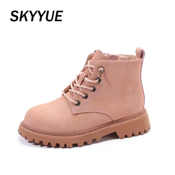 

Autumn Cow Kids Martin Boots Children Ankle Boots Baby Girls Genuine Leather Boots Boys Brand Pink Shoes Fashion Boots Soft Shoe