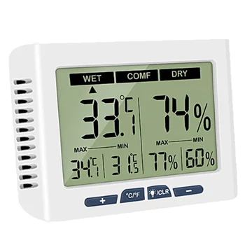 

Electronic Digital Dry Temperature Humidity Thermometer Indoor High Precision Home Desktop Thermometer Alarm Clock