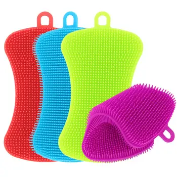 

4Pcs Silicone Bath Brush Body Exfoliating Shower Exfoliating Skin SPA Massage Scrubbers Skin Care Body Scrub Bristles Brushes