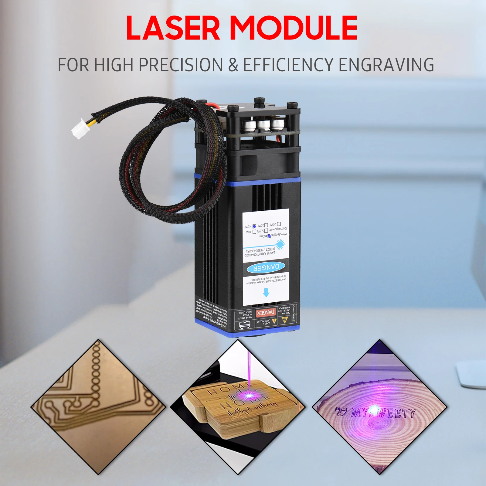 450nm 80W Laser Module Fixed Focal Length Laser Engraving Head High Speed Laser Engraver 3D Printer CNC Router Laser Module cnc wood router machine