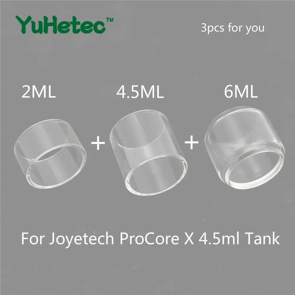 

3PCS Original YUHETEC Replacement Glass Tube For Joyetech ProCore X 4.5ml Tank Normal version/Fatboy version