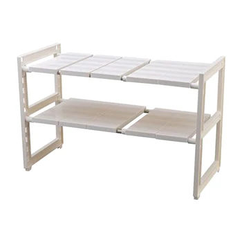 

2 Tiers Adjustable Height ABS Durable Removable Solid For Kitchen Holder Household Expandable Under Sink Organizer