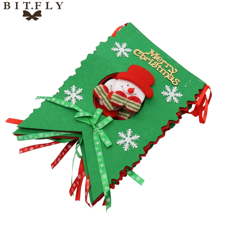 BITFLY "сделай сам" для рождественской вечеринки предметы домашнего обихода Снеговик Санта Клаус гирлянда из снежинок овсянка Подвесные Украшения Флаг красного и зеленого цвета - Цвет: 8 flags snowman