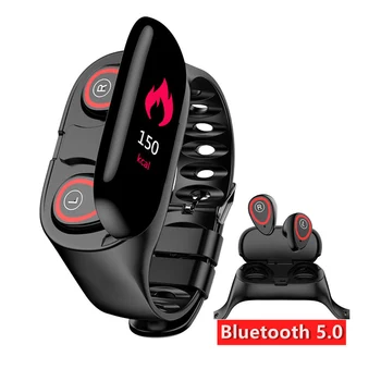 

M1 Newest 2 In 1 AI Smart Watch Women Men With Bluetooth Headphone Hate Rate Blood Pressure Monitor Sport compatible Android IOS