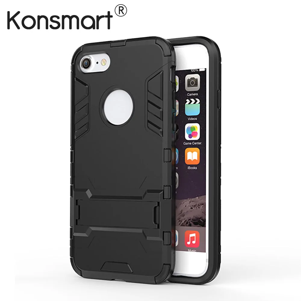 KONSMART Phone Cover For iPhone 7 8 6 6S Plus 5 5S SE Armor Case Shockproof Protective Housing Stand Bumper Cases | Мобильные
