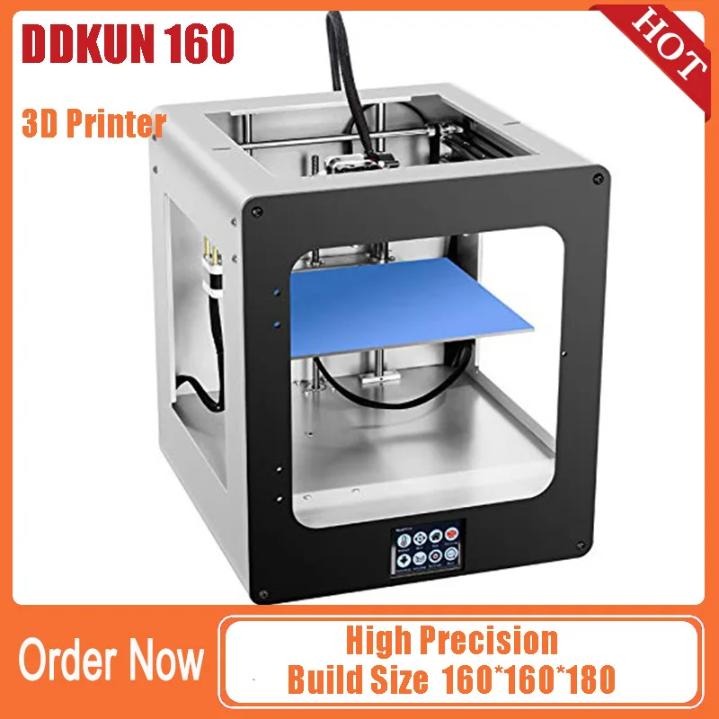 cheap Gift DDKUN 160 Desktop level 3D Printer Drucker Stampante Machine FDM Metal Frame Single Extruder Nozzle Hotbed 3D Printer