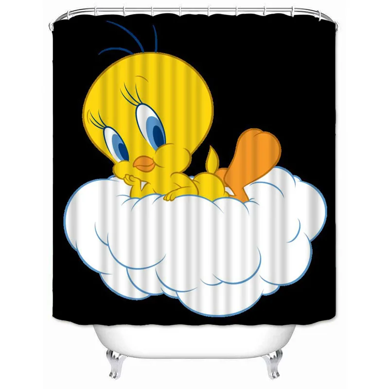 Musife Custom High Quality Tweety Bird Shower Curtain Waterproof Bathroom Polyester Fabric Bathroom Curtain