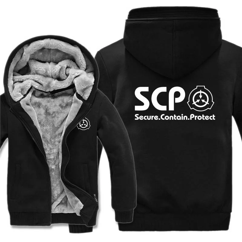 Толстовки с защитой наполнителя SCP Foundation модная куртка зимние мужские толстые