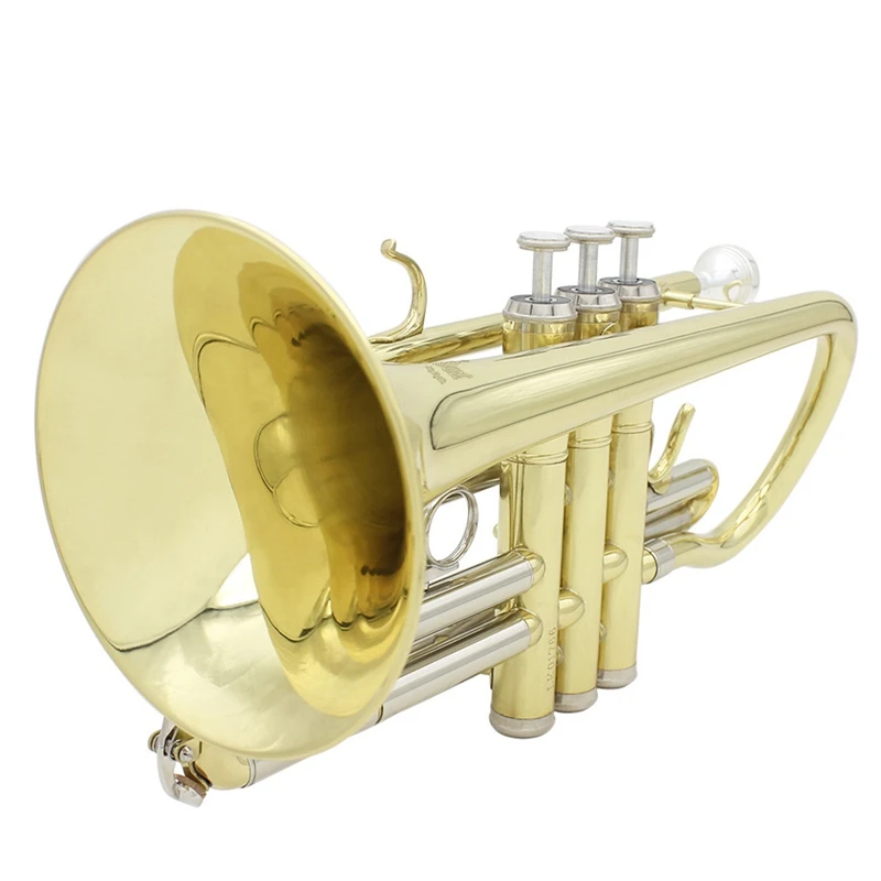 Slade Bb Flat Cornet Professional Bb Flat Cornet Brass Beginner Musical Instrument with Carrying Case Gloves Cleaning Cloth Brus