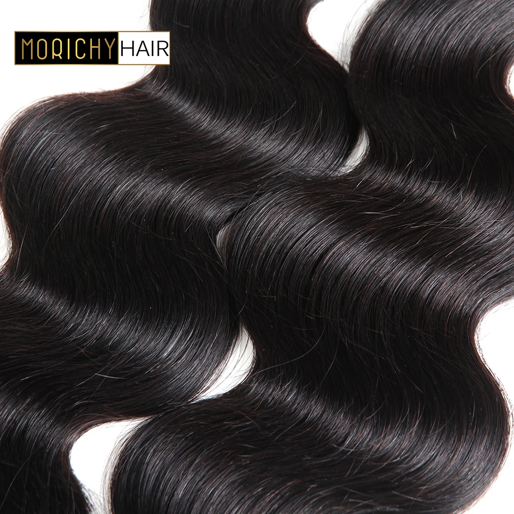 MORICHY перуанские пучки волос с закрытием волнистые человеческие волосы 3 пучка с 4x4 закрытие шнурка натуральный цвет не реми волосы