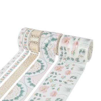 

5 Pcs/Set Gold Washi Tapel Chinese Style Masking Tape DIY Craft Japanese Paper Stickers Scrapbooking B