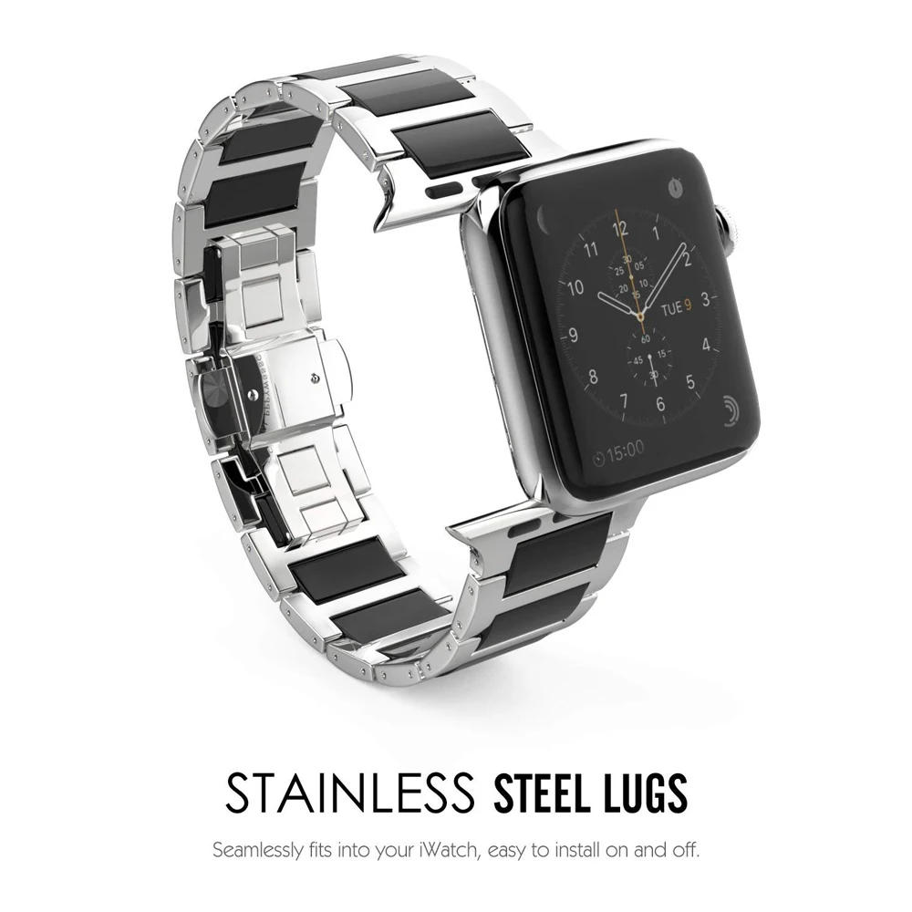Ремешок из нержавеющей стали для Apple watch band 5 4 44 мм 40 мм correa 42 мм 38 мм браслет iWatch 3/2 аксессуары высокого качества
