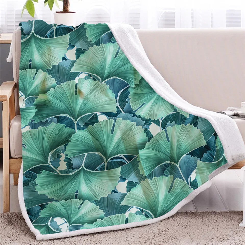 Blesslive одеяло с зеленым листом, с текстурой листьев, шерпа, одеяло для взрослых и детей, тропическая Пальмовая листва, плюшевое одеяло, постельные принадлежности - Цвет: 5