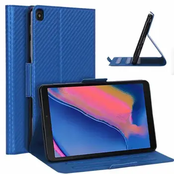 

Ultra Slim Carbon Fibre PU Leather Tablet Case for Samsung Galaxy Tab A 8.0 Inch P200 P205 SM-P200 SM-P205 Stand Cover Funda+pen