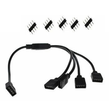 

2PCS 4Pin 1 To 4 Female LED RGB Splitter Connector Cable For 3528/5050 LED Strip