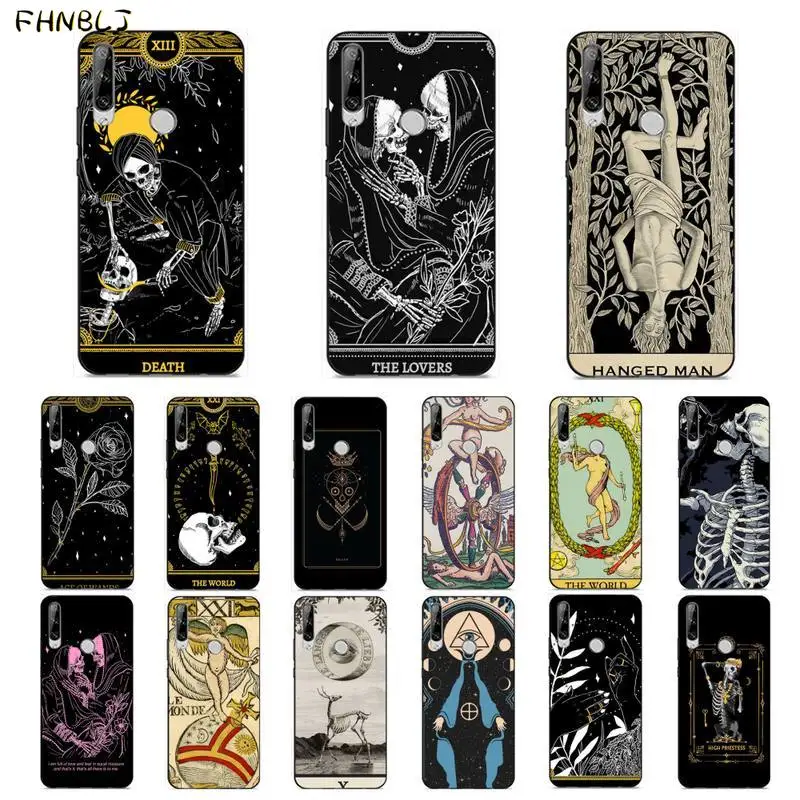 FHNBLJ Le Tarot Egyptien de Dusserre Art Black TPU Soft Phone Case Cover for huawei 7S 7 PRO 9 6 Y5 PRIME 2018 Y7 5 2019 | Мобильные
