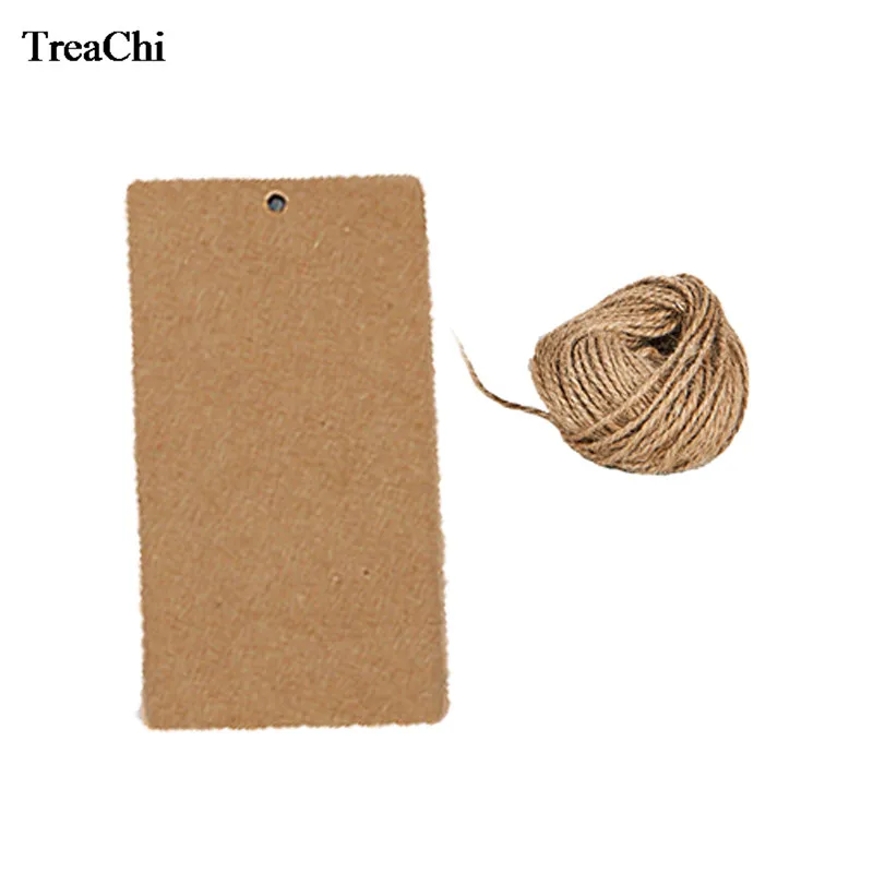 craft with string 1000 шт красная, белая черная крафт-бумага, бумажные бирки, багажная Свадебная этикетка с джутовой струной, сделай сам, пустая крафт-бумага, Подарочная бирка для путешествий - Цвет: craft with string