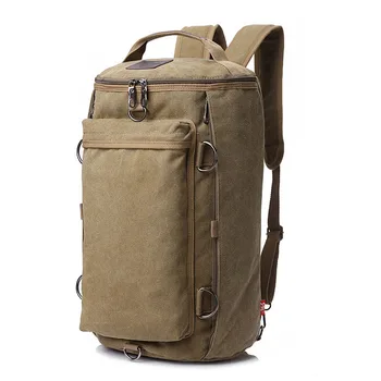 

Top Multifunctional Canvas Bucket Backpack Sports Bag Climbing Tactical Molle Backpack Male Travel Hiking Rucksack B302