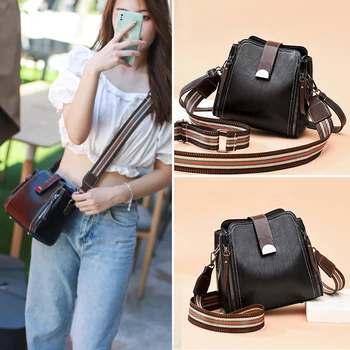 

Autumn and Women's Handbag 2020 New Fashion All-match Fashion Korean Soft Leather Bucket Bag Women's Shoulder Messenger Bag