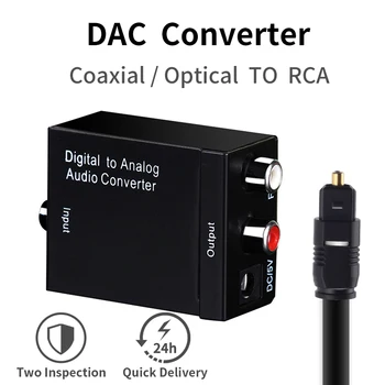 

Digital to Analog Audio Converter DAC with Optical Coaxial Toslink Input to Analog 3.5mm RCA Output Audio Decoder for TV Speaker