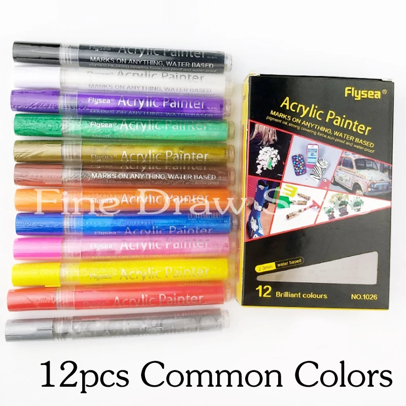 XYSOO 80 Colors Set 0.7 /3.0MM Acrylic Paint Marker Pen Art Markers Set On  Rock