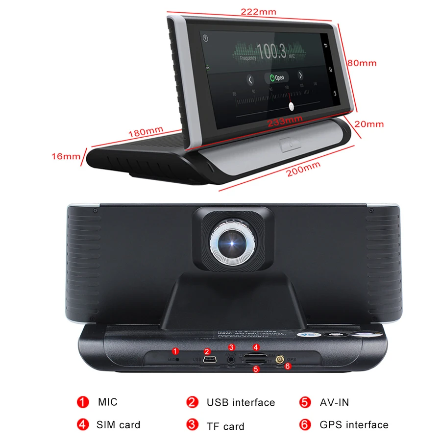 Anfilite 10 шт. 4G Мобильный DVR Камера gps 6," Android 5,1 Автомобильные видеорегистраторы WI-FI 1080P видео Регистраторы регистратор видеорегистратор парковки мониторинга