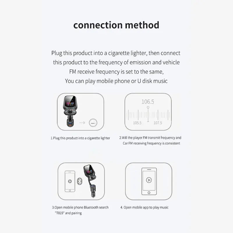 Беспроводной Bluetooth fm-передатчик 1,7" ЖК Автомобильный MP3-плеер QC3.0 Быстрая зарядка Комплект