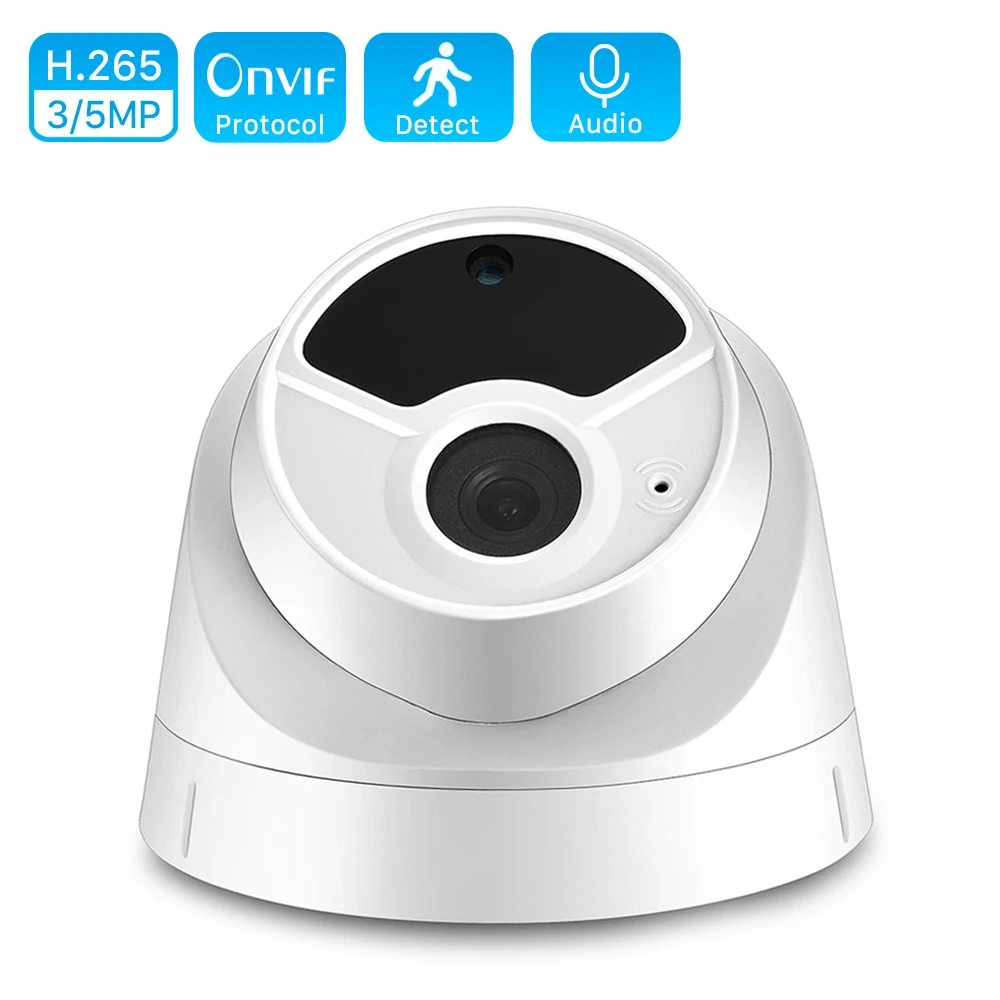 2MP 3MP IP камера PoE H.265 1080P Встроенный микрофон аудио POE IR 20 м CCTV IP камера P2P RSTP оповещение по электронной почте купольная сетевая камера XMEye