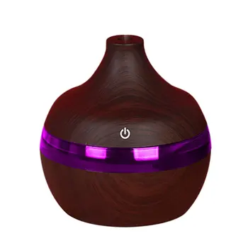 

Humidifier Air Diffuser Ultrasonic Air Humidifier Wood Grain 7 Colors Changing Led Lights For Office Home Car