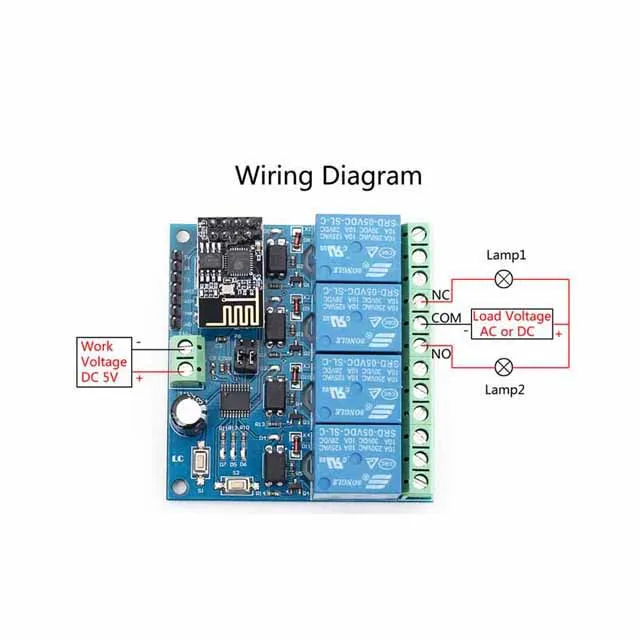 

A23-- 5V ESP8266 ESP-01 4 Channel Wifi Relay Module Remote Control Switch For Smart Home IOT Transmission