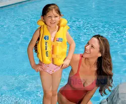 Оригинальный детский надувной жилет INTEX, купальный костюм, спасательный жилет, три воздушные камеры, регулируемый, 58660