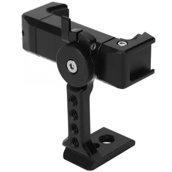 

photo studio Black Aluminium Alloy Cellphone Holder Photography Bracket with Cold Shoe 1/4 Inch Screw Interface for Microphone