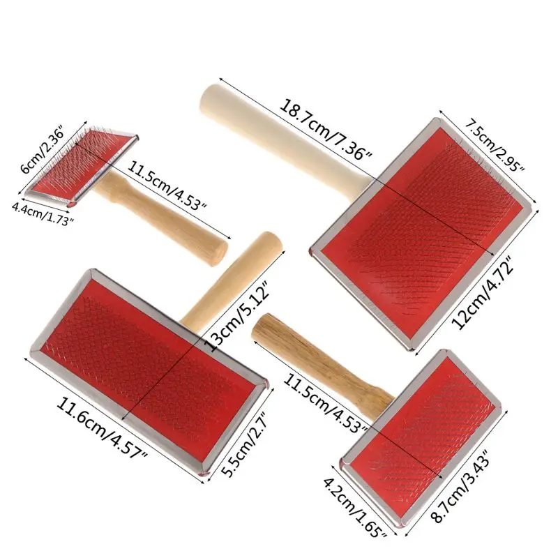 Pet Grooming Comb Shedding Hair Remove Brush Wood Handle Dog Cat Cleaning Supply Dropshipping | Дом и сад