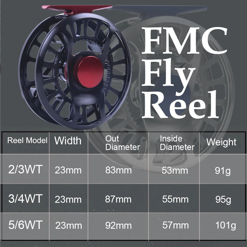 Maximumcatch FMC 3/4wt Waterproof Clicker Drag Fly Fishing Reel Super Light  CNC Machine Cut 6061-T6 Aluminum Fly Reel