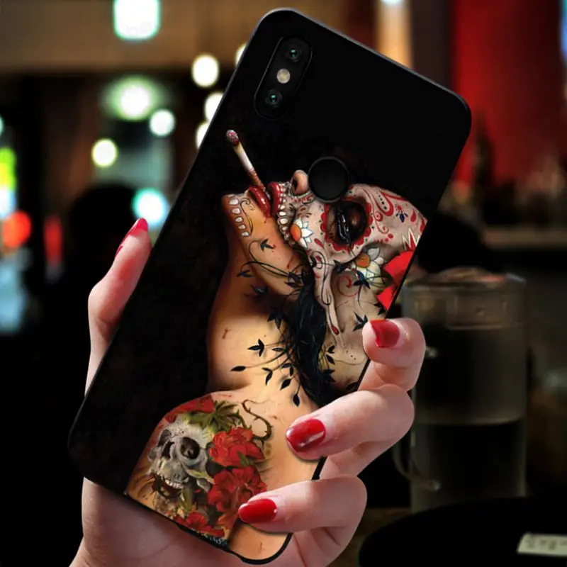 sugar Mexican Skull Girl tattooed Art