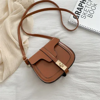 

Vintage Crossbody Bags For Women 2020 Female Small Saddle Bag Leather Shoulder Bag Luxury Brand Designer Women Bag Purse Handbag
