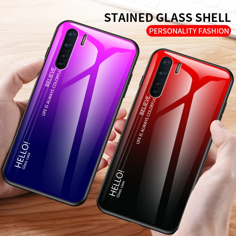 Модный чехол из витражного стекла для телефона OPPO A91 A92S A52 A12 A12e A92020 A83 A73 A77 с
