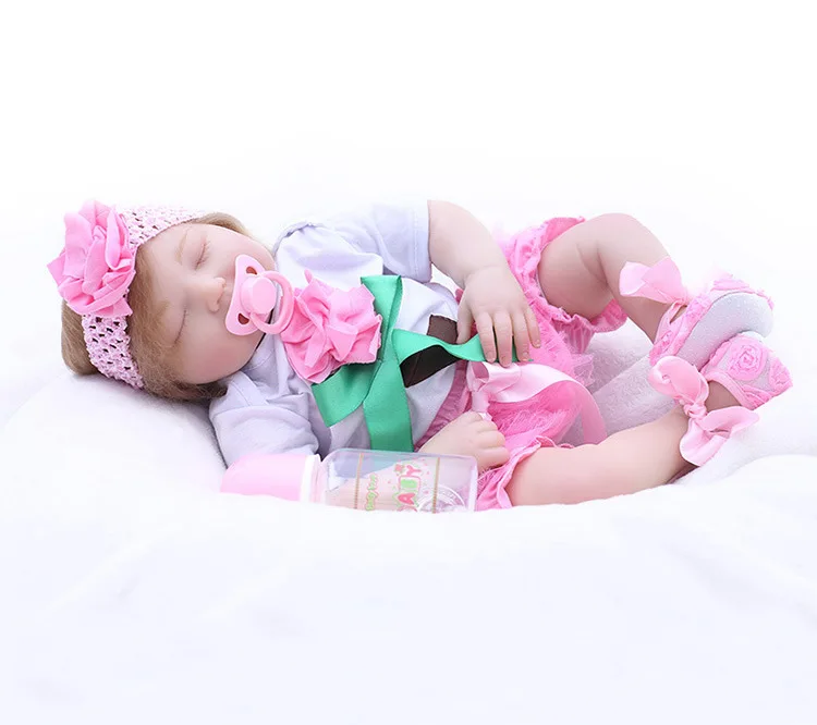 Мини Силиконовые Детские куклы preemie Новое поступление Реалистичная кукла с закрытыми глазами 48 см мягкие игрушки-части тела рождественские подарки для детей