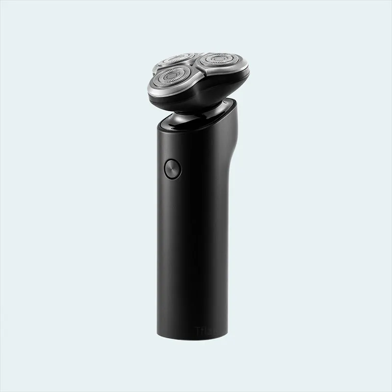 Черный XIAOMI MIJIA электробритва, вращающийся на 360 градусов, портативный Быстрый светодиодный моющийся триммер для бороды, тример с двумя лезвиями, турбо-режим - Цвет: Черный