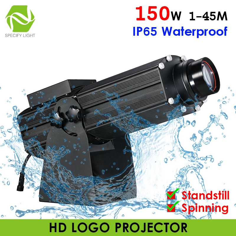 Открытый 150 Вт IP65 Водонепроницаемый гобо проектор статический спиннинг Высокая мощность длинные расстояния логотип Проецирование COB светодиодный светильник 45 м реклама