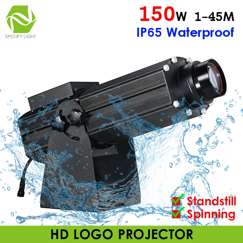 Outdoor 150W IP65 Waterproof Gobo Projector Static Spinning High-Power Long Distance Logo Projecting COB LED Light 45M Advertise | Лампы и