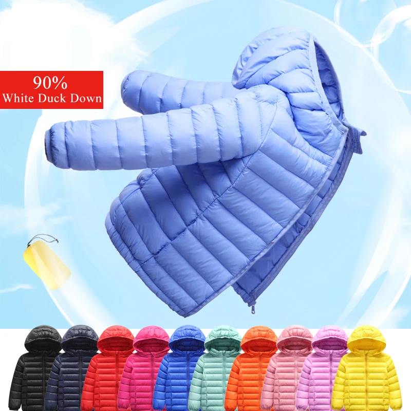 

Kids Winter Down Coat for Children Light Warm Duck Down Jacket for Girls Detachable Cap Waterproof Candy Clothes Baby Boy Parkas