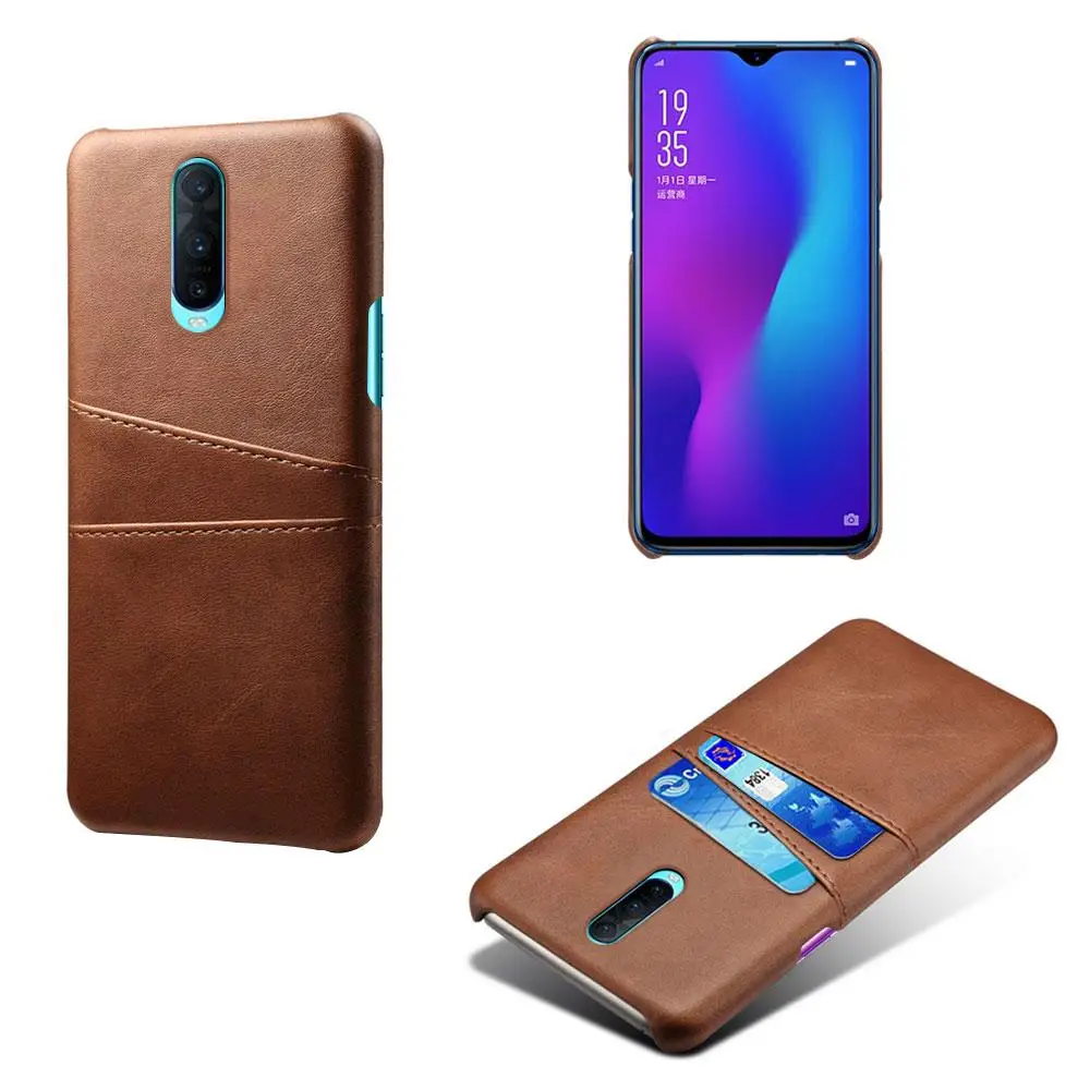 Чехол для OPPO Realme 5 3 2 Pro XT U1 Reno Ace Reno2 Z с отделениями для карт из искусственной кожи+ чехол для ПК для OPPO RX17 Neo K1 R17 Pro R7 Funda - Цвет: Brown